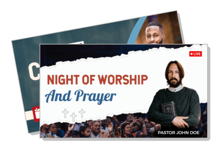 night of worship and prayer event poster with pastor template