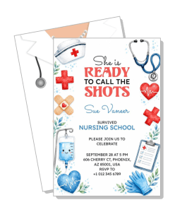 nursing school graduation invitation card medical theme stethoscope template