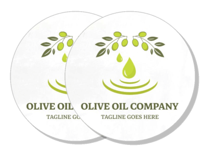 olive oil company logo design with green olive branch template