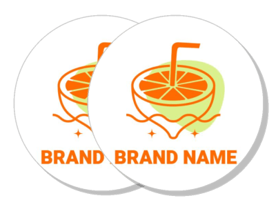 orange fruit juice logo design with brand name template