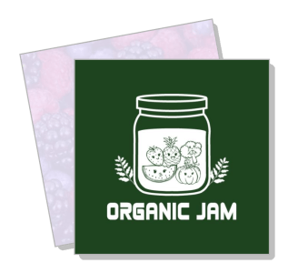 organic jam logo design with fruit illustrations template