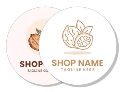 organic shop logo design with leaf and seed graphics template