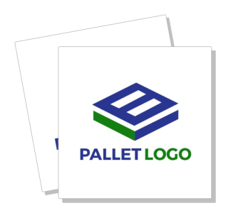 pallet company logo design with blue and green template
