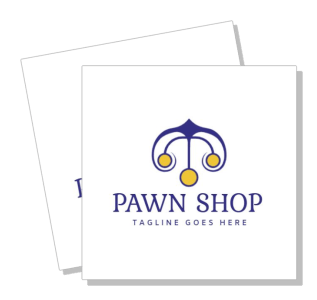 pawn shop logo design with placeholder tagline on white background template