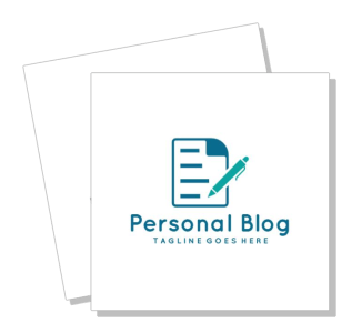 personal blog logo design with tagline and document icon template