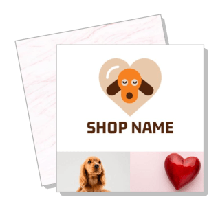 pet shop logo design with dog heart icon template