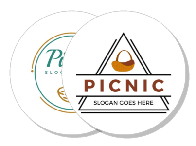 picnic logo design with placeholder slogan and basket icon template