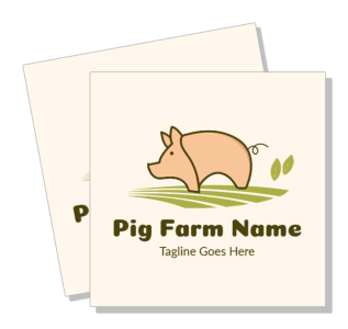 pig farm logo template with illustration and placeholder text