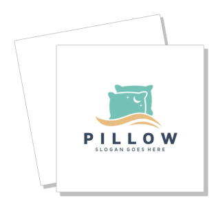 pillow company logo design with slogan placeholder template