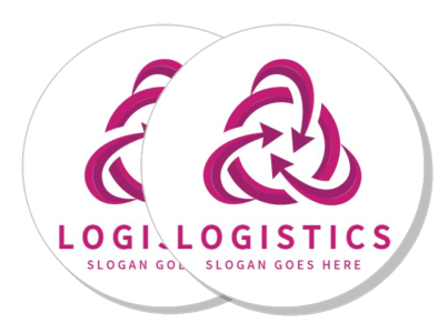 pink logistics company logo design template