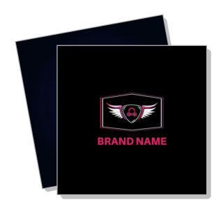pink winged logo design template with brand name