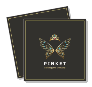 pinket logo design with wings and crown crafting your curiosity template