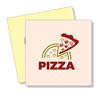 pizza logo design with slice and toppings illustration template