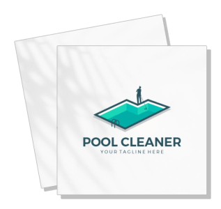 pool cleaner logo design for business branding template