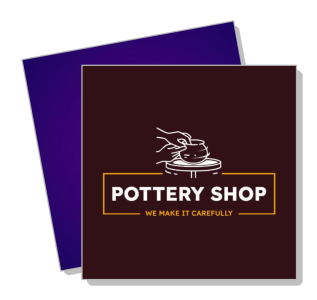 pottery shop logo with slogan we make it carefully template
