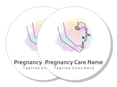 pregnancy care logo with holding hands and plant template