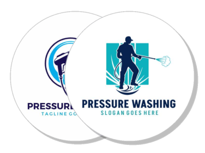 pressure washing service logo design template two variations