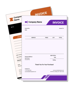 professional invoice template design with company header