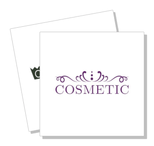 purple cosmetic logo design on white background template