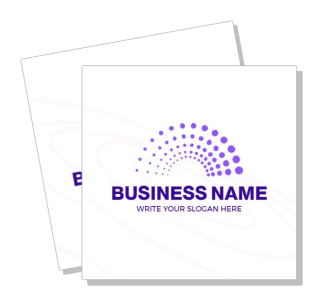 purple dotted business card logo design template