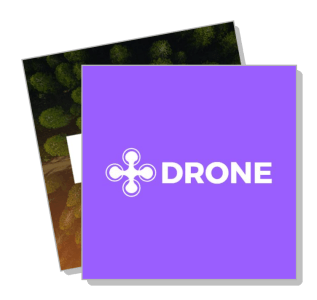 purple drone logo overlapping nature background template