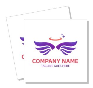 purple winged logo design template company name placeholder