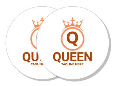 queen crown logo with tagline design template
