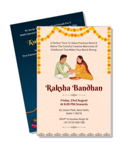 raksha bandhan festival invitation card design traditional celebration theme template