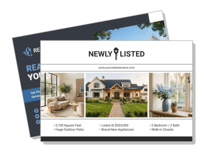 real estate newly listed home flyer with details template