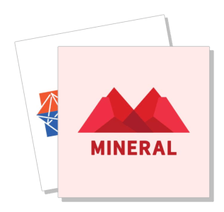 red mountain graphic with mineral text overlay template