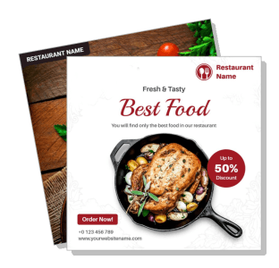 restaurant promotion flyer chicken dish discount offer template