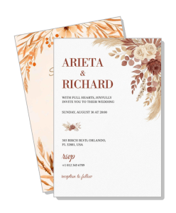 rustic floral wedding invitation september ceremony design template