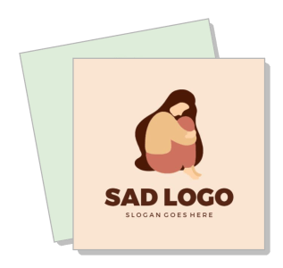 sad logo design example with placeholder slogan template