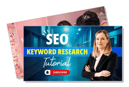 seo keyword research tutorial thumbnail with professional presenter template