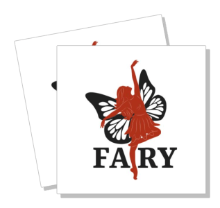 silhouette red fairy butterfly wings text design template