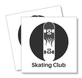 skating club logo with skateboard design template