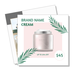 skincare cream product promotion template discount offer