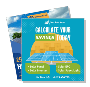 solar energy savings calculation advertisement with services details template