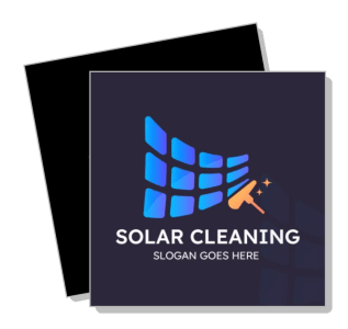 solar panel cleaning service logo design template