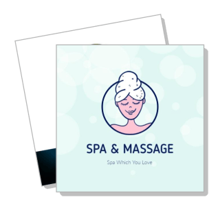 spa and massage logo with relaxing facial illustration template