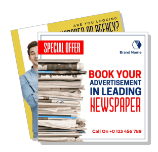 special offer book advertisement leading newspaper stack template