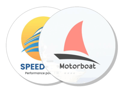 speed performance power motorboat logos design template