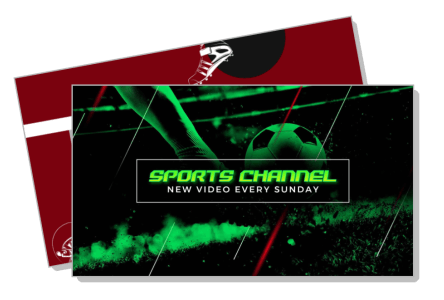 sports channel new video announcement football theme youtube banner template