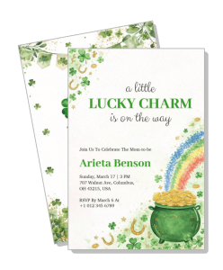 st patricks themed baby shower invitation design template