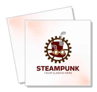steampunk logo design with cog and goggles template