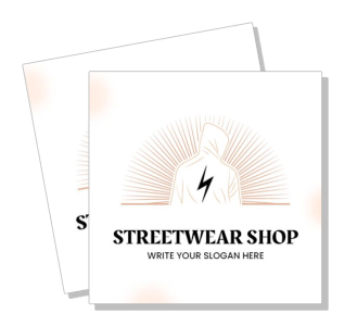 streetwear shop hoddie logo design template with slogan space
