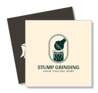 stump grinding logo design with saw and tagline template