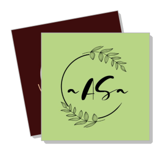 stylish as initials logo design with green leaf elements template