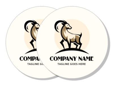 stylized goat logo design with company name and tagline template