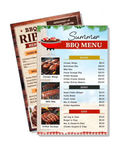 summer bbq menu design with prices template
